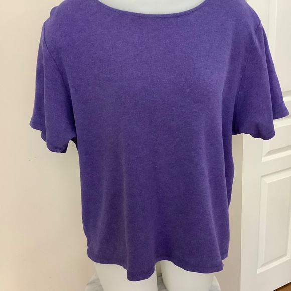 Eileen Fisher purple tee fits XL-1X - Picture 5 of 11